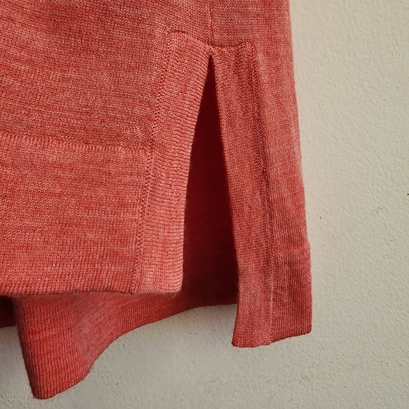 J Jill Women's Tunic Top 100% Merino Wool Size M Orange 3/4 Sleeves - Picture 8 of 14